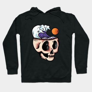 Skull chill at wave Hoodie